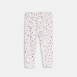 طماق مزين برسوم أزهار، باللون البنفسجي للفتيات الصغيرة